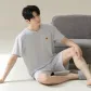 204-Short-Sleeved Shorts-Silver Gray