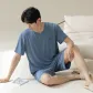 203-Short-Sleeved Shorts-Dark Blue