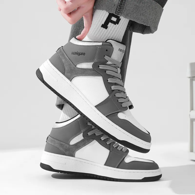 NAVIGARE Cushioning Anti-Slip And Wear-Resistant Balance Rebound Mid-Top Vintage Basketball Shoes Men's-24