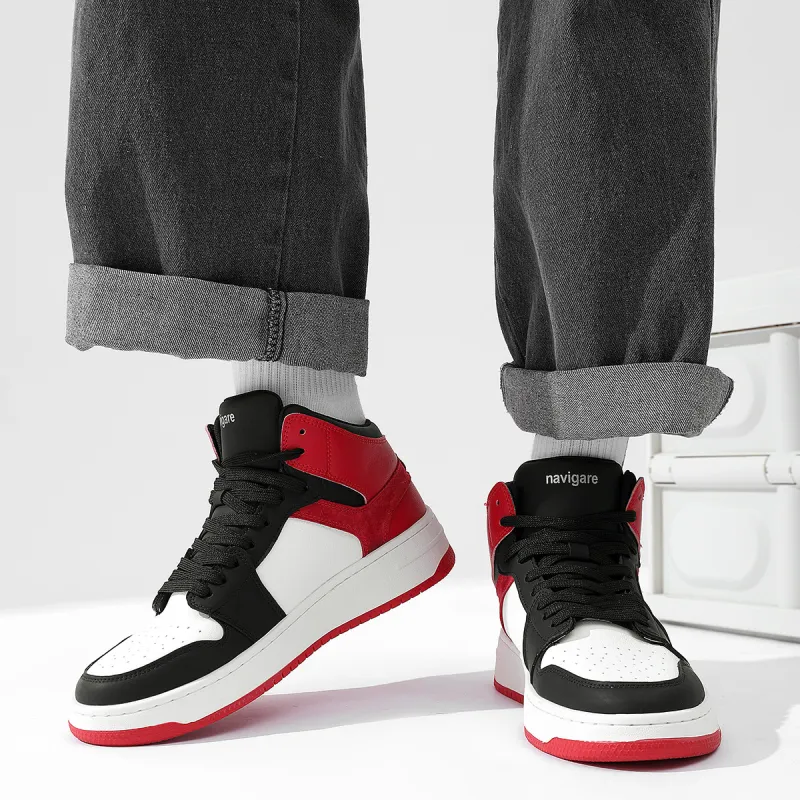 NAVIGARE Cushioning Anti-Slip And Wear-Resistant Balance Rebound Mid-Top Vintage Basketball Shoes Men's-12