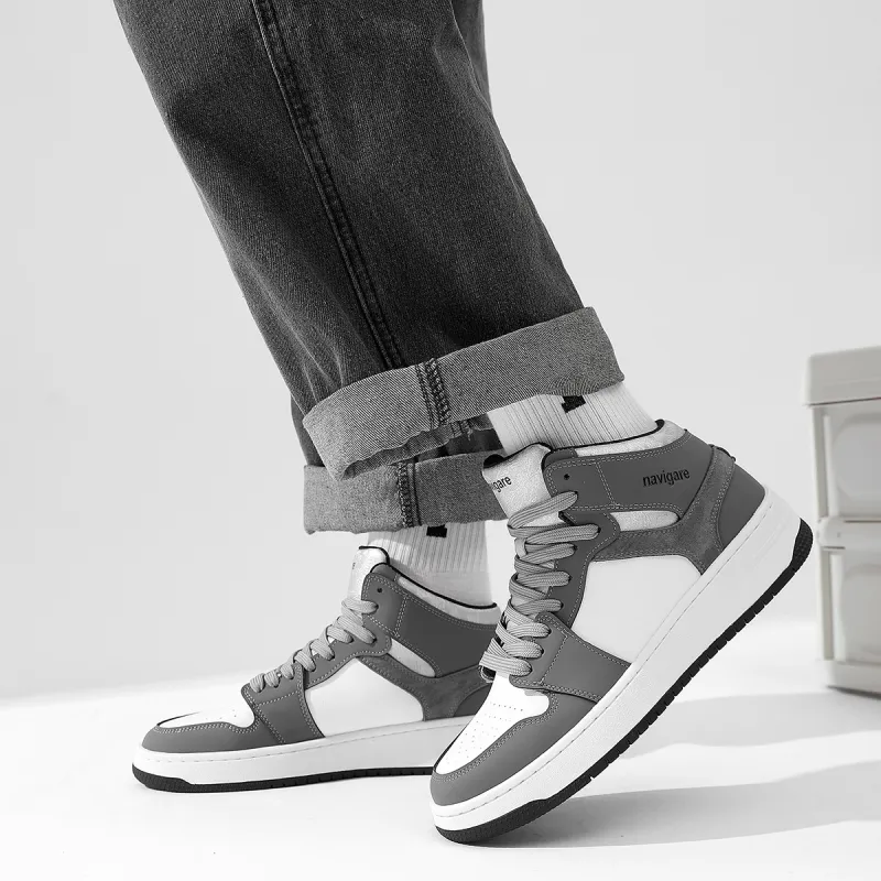 NAVIGARE Cushioning Anti-Slip And Wear-Resistant Balance Rebound Mid-Top Vintage Basketball Shoes Men's-21