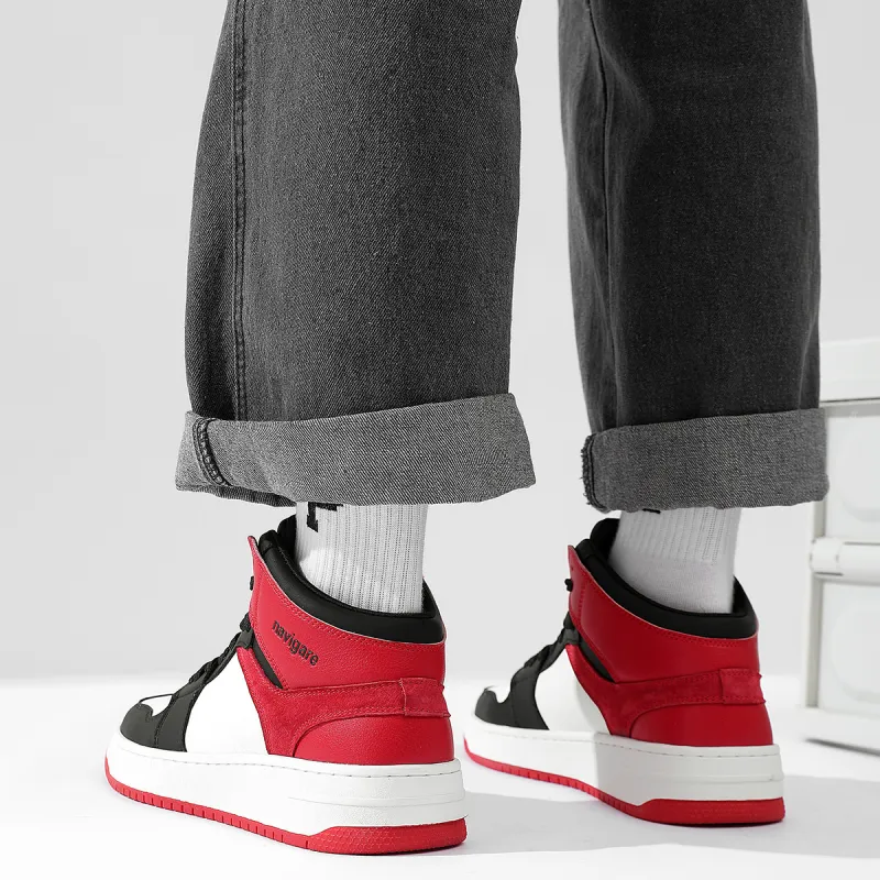 NAVIGARE Cushioning Anti-Slip And Wear-Resistant Balance Rebound Mid-Top Vintage Basketball Shoes Men's-10