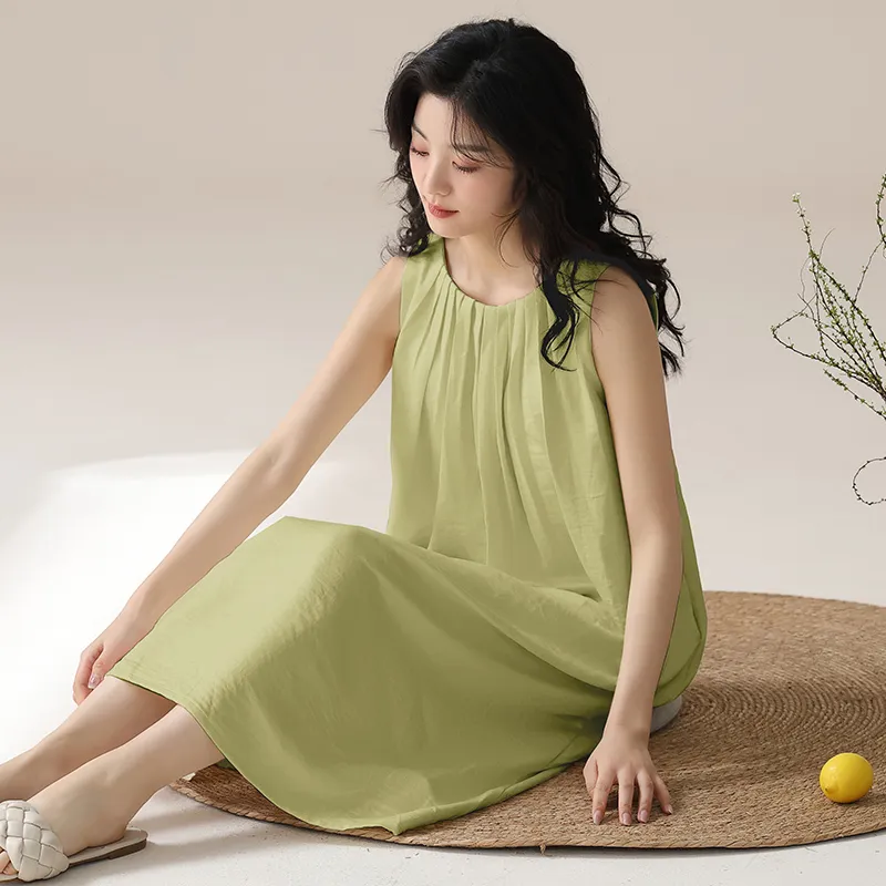 Q'NIANMA Nightgown Women's Grass Green-4