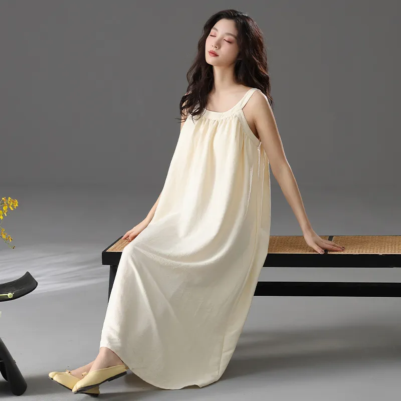 Q'NIANMA Nightgown Women's Milk White-2
