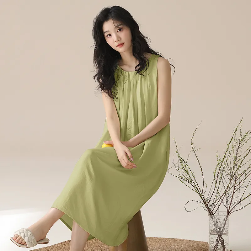 Q'NIANMA Nightgown Women's Grass Green-3