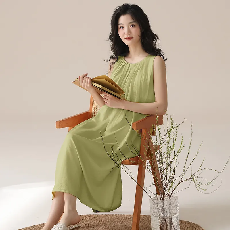 Q'NIANMA Nightgown Women's Grass Green-5