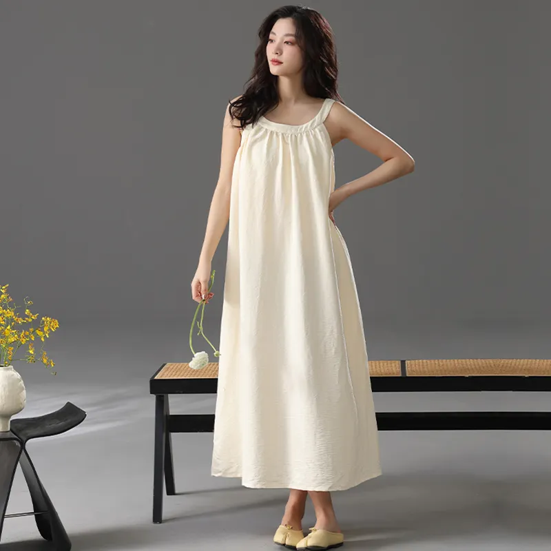 Q'NIANMA Nightgown Women's Milk White-5