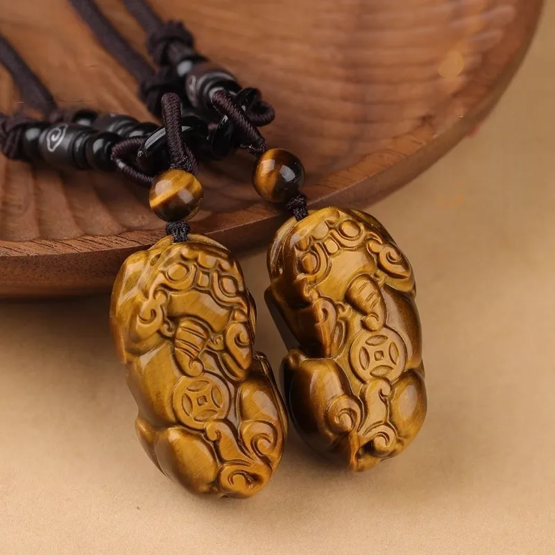 Dora Skewers Tiger's Eye Stone Pendants Unisex-2