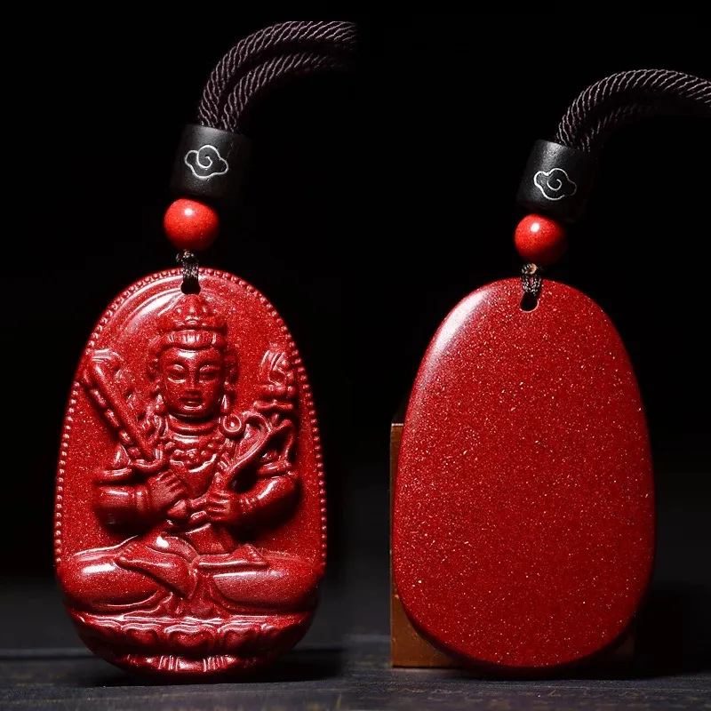 Dora Skewers Reconstructed Cinnabar Pendants Unisex-1