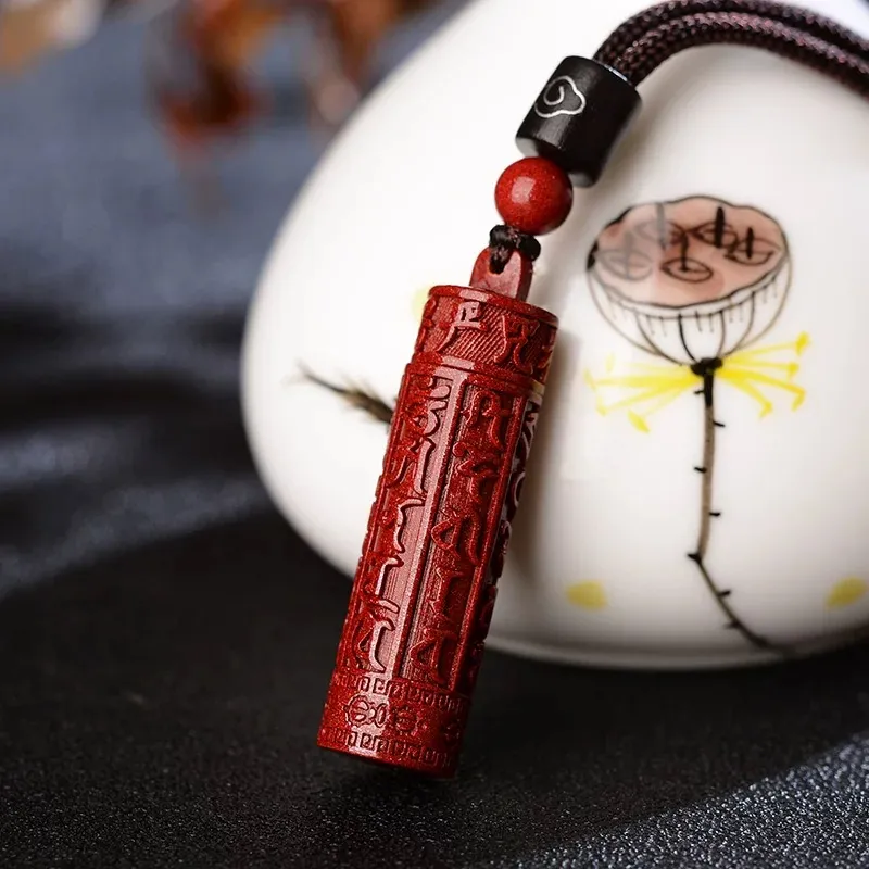Dora Skewers Reconstructed Cinnabar Pendants Unisex-1