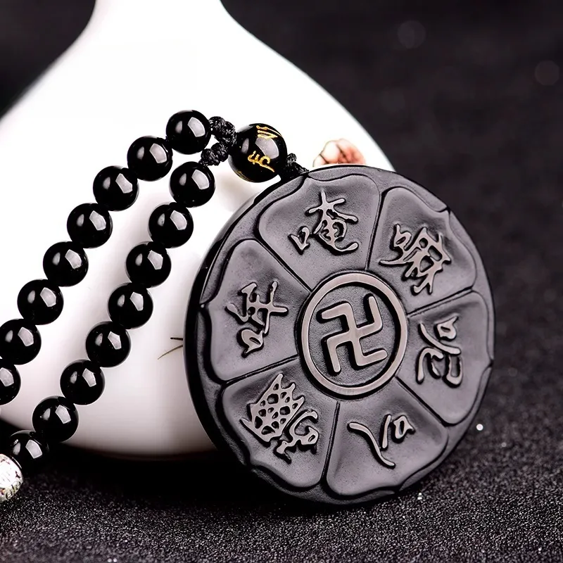Dora Skewers Obsidian Pendants Unisex-1