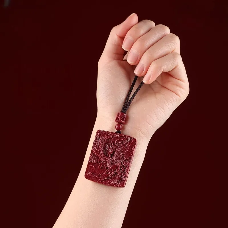 Dora Skewers Cinnabar Jade Pendants Unisex-2