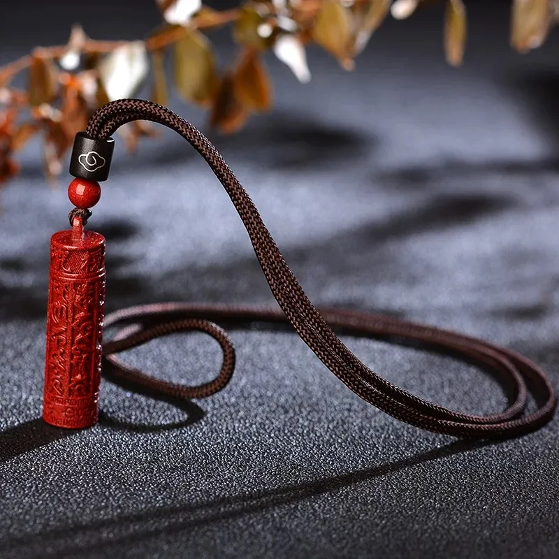 Dora Skewers Reconstructed Cinnabar Pendants Unisex-2