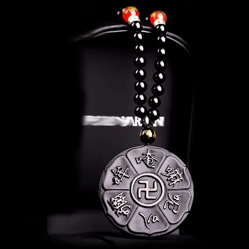 Dora Skewers Obsidian Pendants Unisex-2