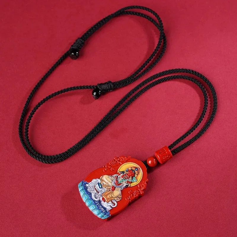 Dora Skewers Reconstructed Cinnabar Pendants Unisex-3