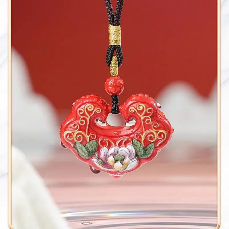 Dora Skewers Cinnabar Jade Pendants Unisex-1