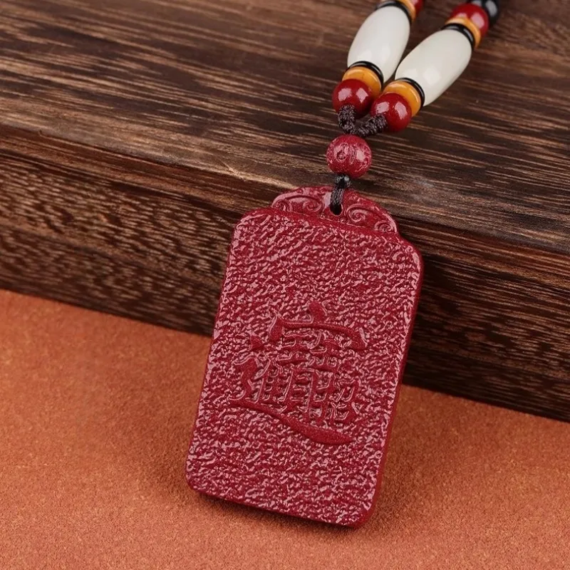 Dora Skewers Cinnabar Jade Pendants Unisex-2