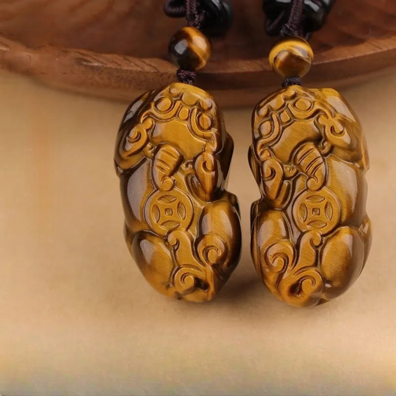Dora Skewers Tiger's Eye Stone Pendants Unisex-1