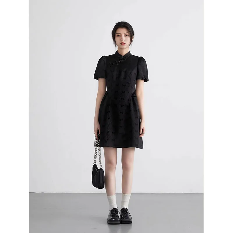 PUREIDOL Short Sleeved Dresses Women's Black-2