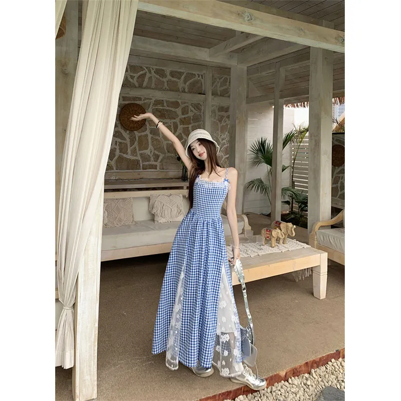 PUREIDOL Slip Dress Women's Blue-5