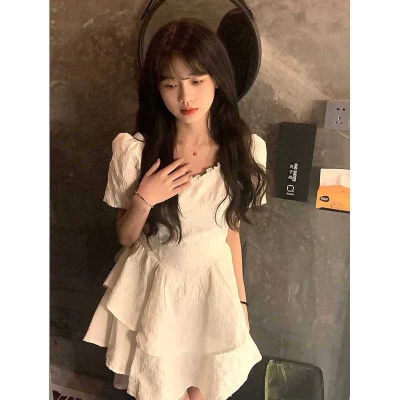 PUREIDOL Short Sleeved Dresses Women's Ecru-4