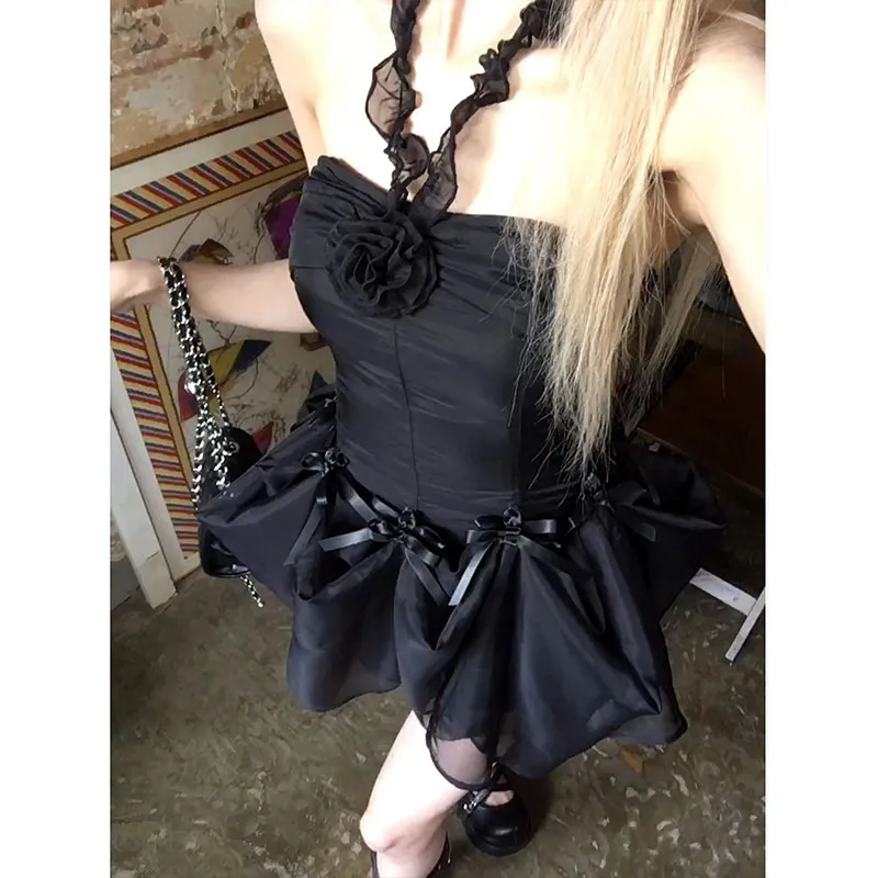 PUREIDOL Slip Dress Women's Black-5