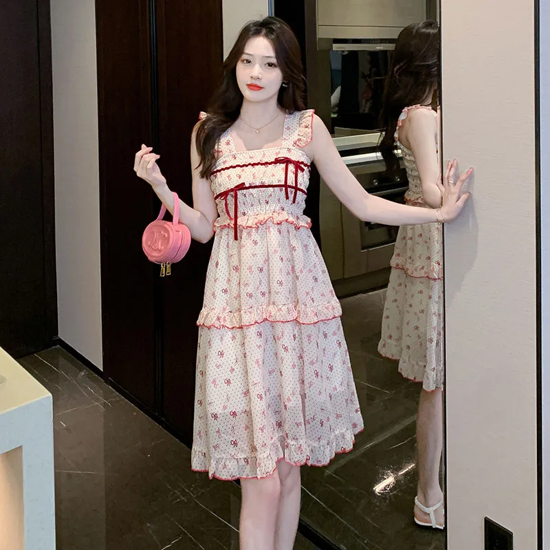 PUREIDOL Slip Dresses Women's Floral Dress-4