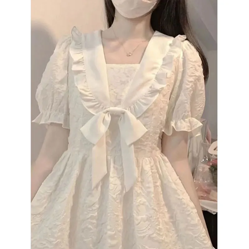 PUREIDOL Short Sleeved Dresses Women's White-4