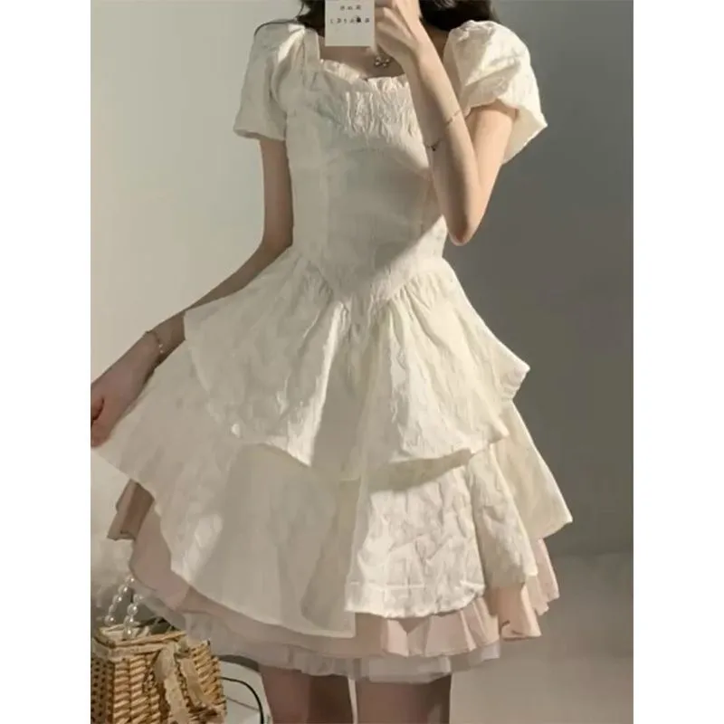 PUREIDOL Short Sleeved Dresses Women's Ecru-3