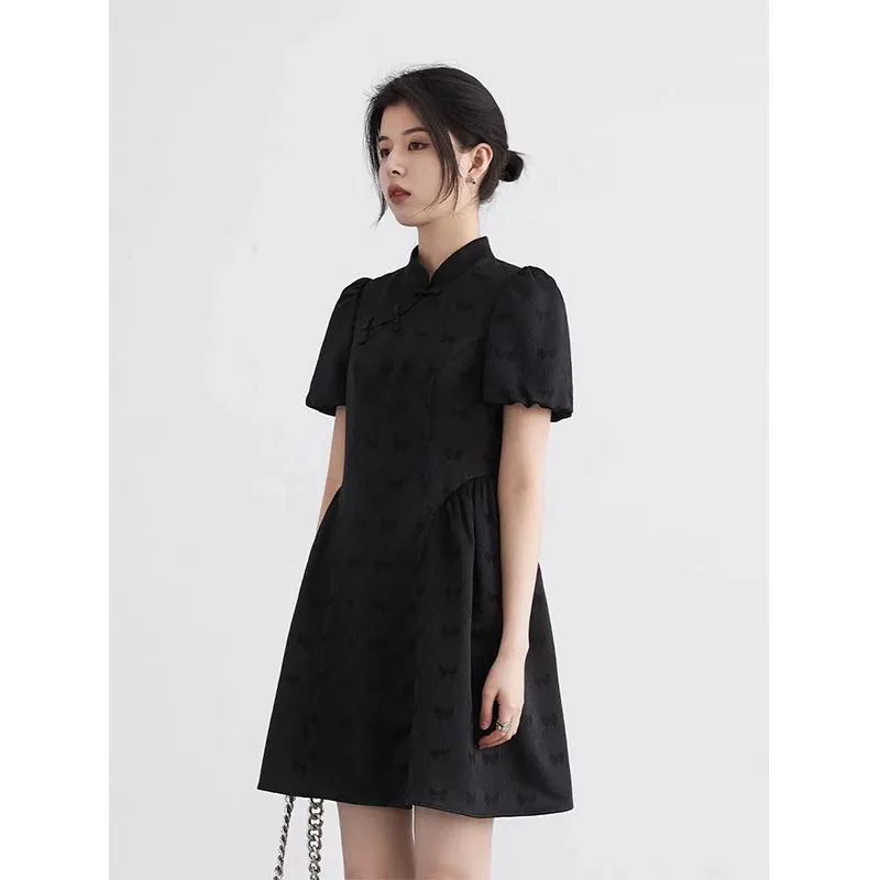 PUREIDOL Short Sleeved Dresses Women's Black-3