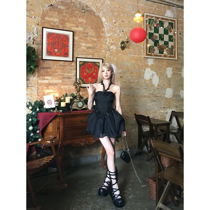 PUREIDOL Slip Dress Women's Black-6