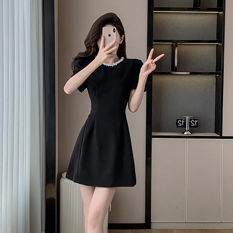 PUREIDOL Short Sleeved Dresses Women's Black-4