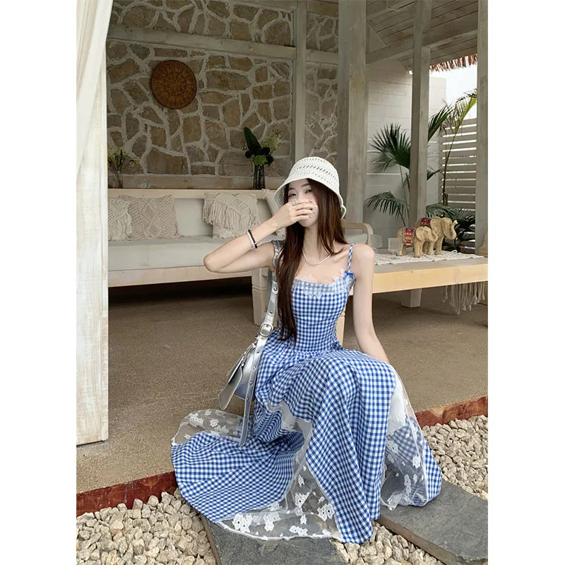 PUREIDOL Slip Dress Women's Blue-4