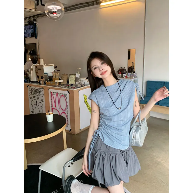 PUREIDOL Skirt Set Women's Blue-5
