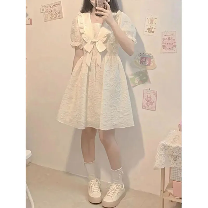 PUREIDOL Short Sleeved Dresses Women's White-3
