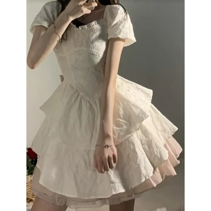 PUREIDOL Short Sleeved Dresses Women's Ecru-2