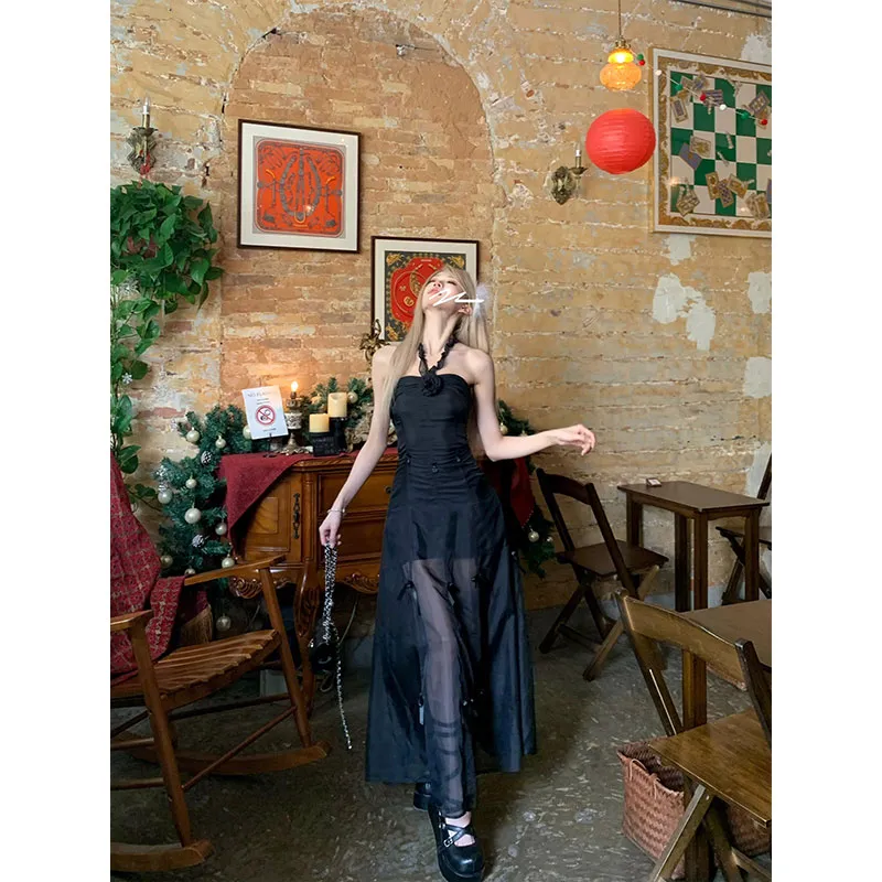 PUREIDOL Slip Dress Women's Black-4