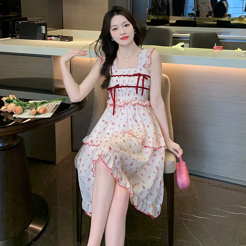PUREIDOL Slip Dresses Women's Floral Dress-3