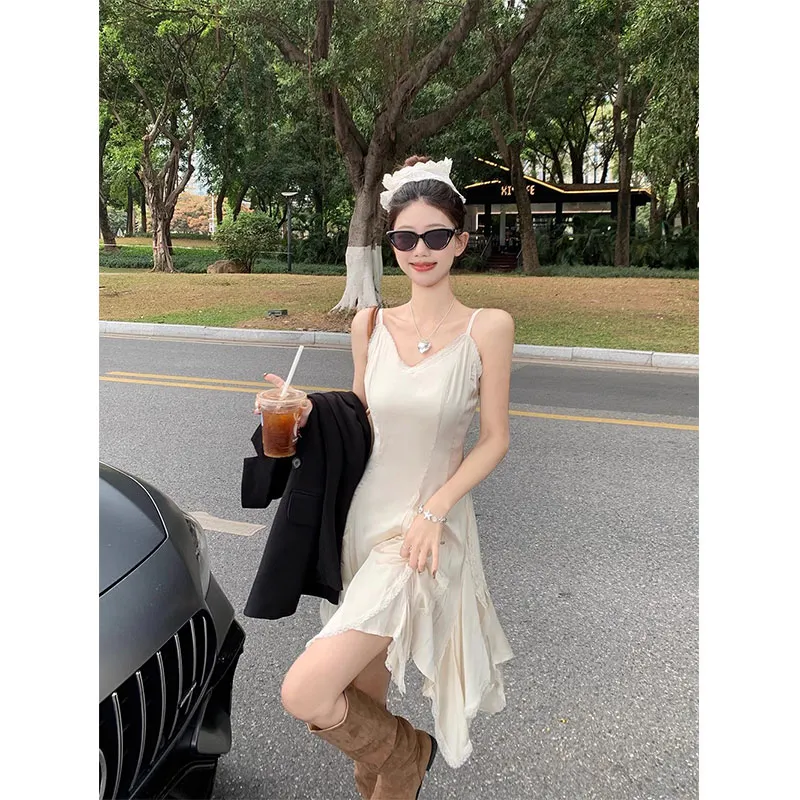 PUREIDOL Slip Dress Women's Apricot-6
