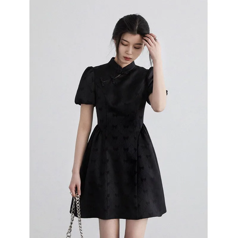 PUREIDOL Short Sleeved Dresses Women's Black-4