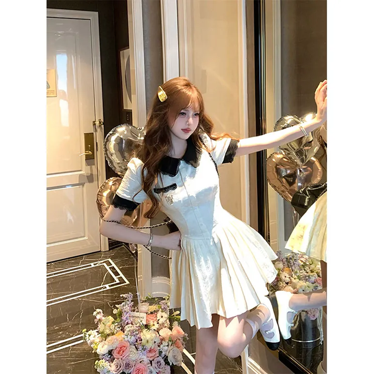 PUREIDOL Short Sleeved Dresses Women's Apricot-2