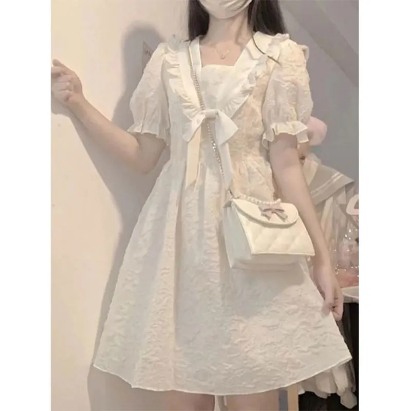 PUREIDOL Short Sleeved Dresses Women's White-5
