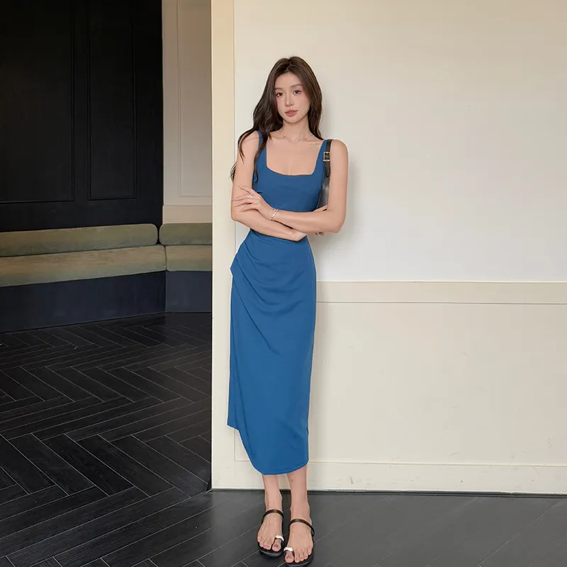PUREIDOL Slip Dresses Women's Sea Teal-5