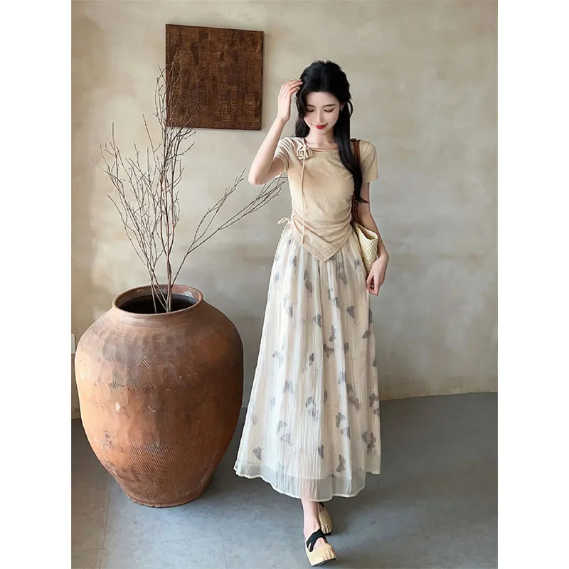 KUNZHUDAXIANG Skirt Set Women's-2