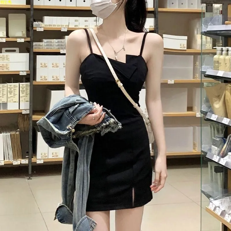 PUREIDOL Slip Dresses Women's Black-3