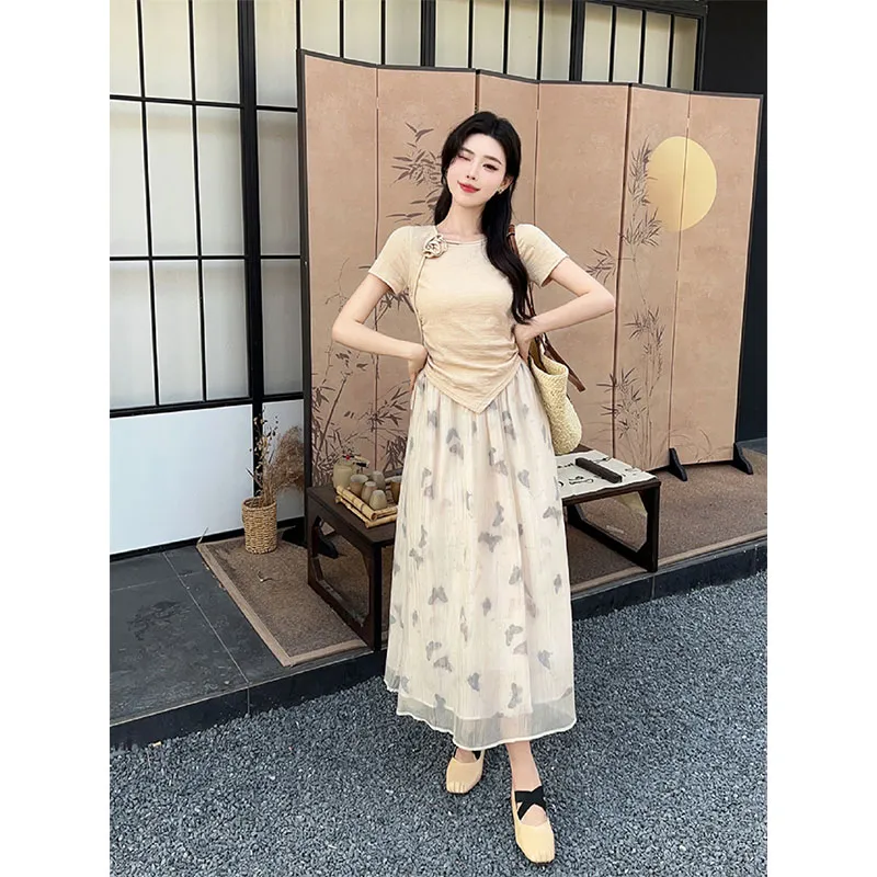 KUNZHUDAXIANG Skirt Set Women's-4
