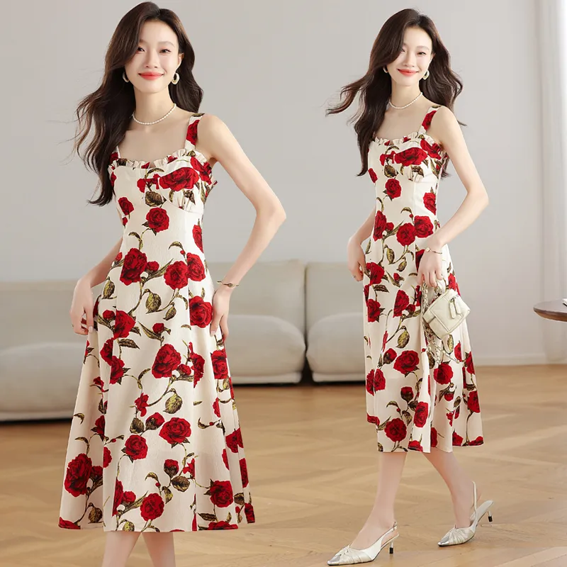 PUREIDOL Slip Dresses Women's Red-2