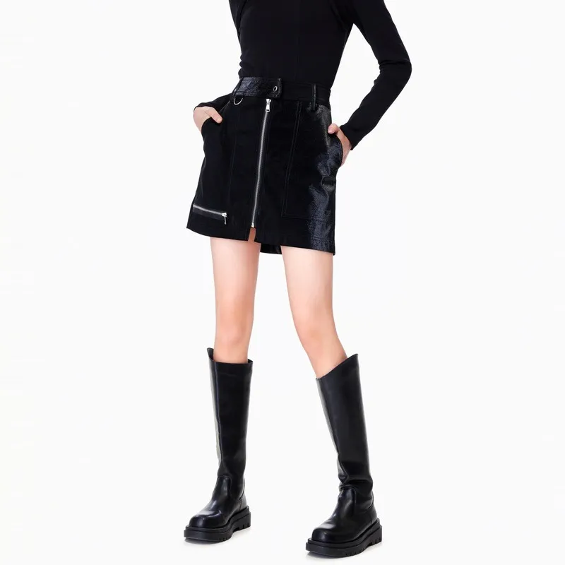A21 Casual Short Skirts Women's Black-2