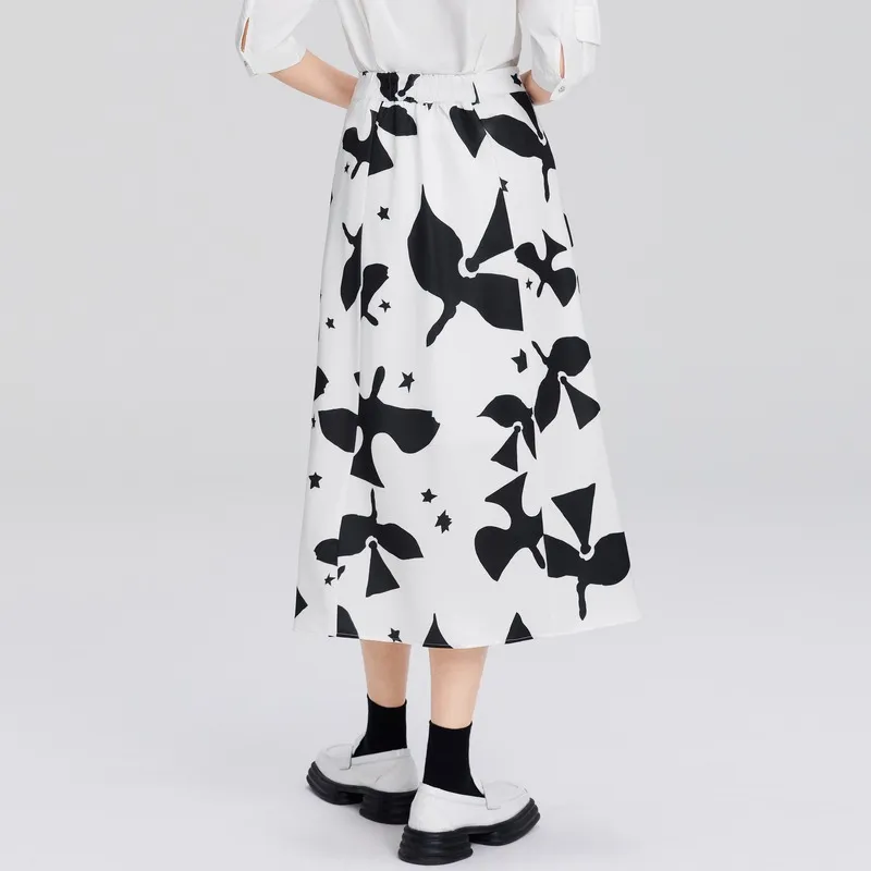 A21 Casual Long Skirts Women's Ecru-2