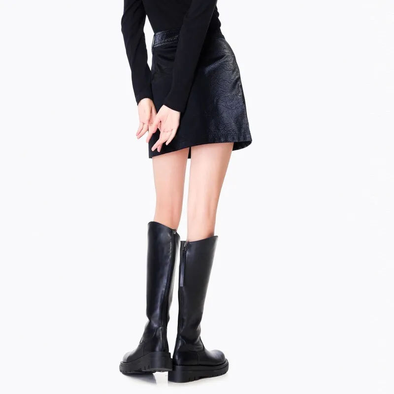 A21 Casual Short Skirts Women's Black-3